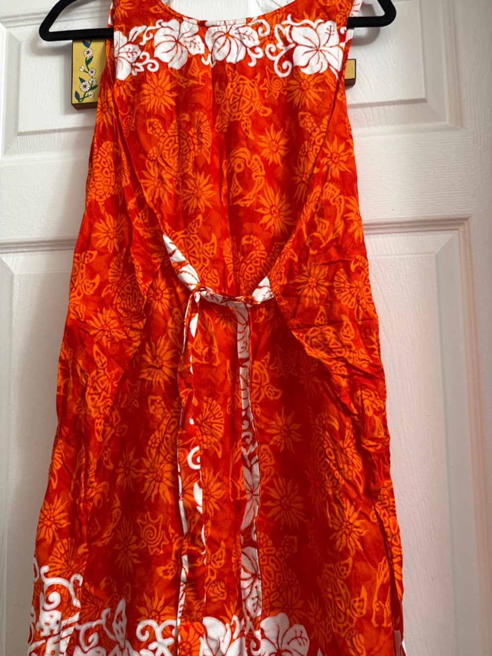 Women's Orange Floral Swim Coverup Dress - Picture 6 of 6